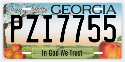 GA license plate PZI7755
