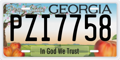 GA license plate PZI7758
