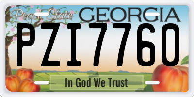 GA license plate PZI7760