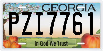 GA license plate PZI7761