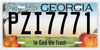 GA license plate PZI7771