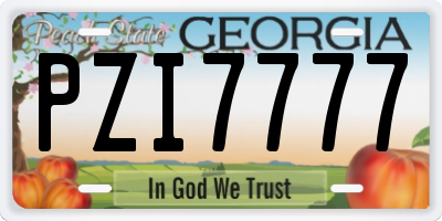 GA license plate PZI7777