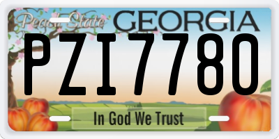GA license plate PZI7780