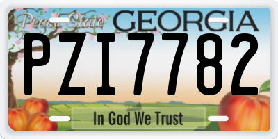 GA license plate PZI7782