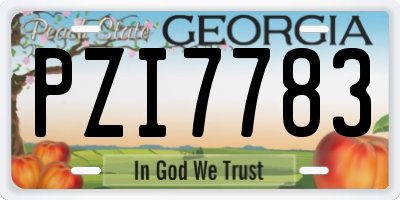 GA license plate PZI7783
