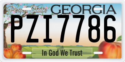 GA license plate PZI7786