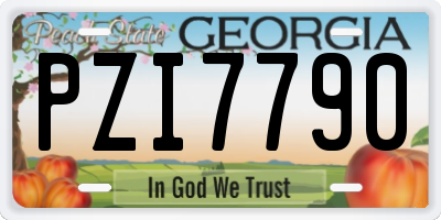 GA license plate PZI7790