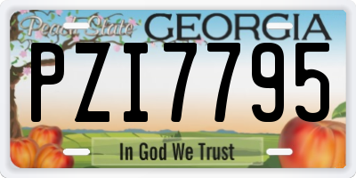 GA license plate PZI7795