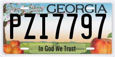 GA license plate PZI7797