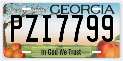 GA license plate PZI7799