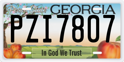 GA license plate PZI7807