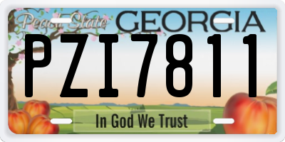 GA license plate PZI7811
