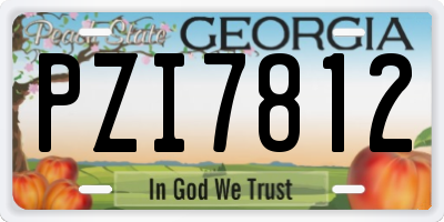 GA license plate PZI7812