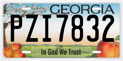 GA license plate PZI7832