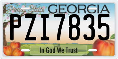 GA license plate PZI7835