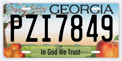 GA license plate PZI7849