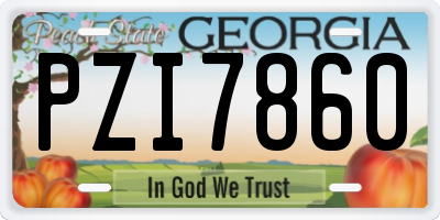 GA license plate PZI7860