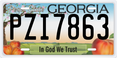 GA license plate PZI7863