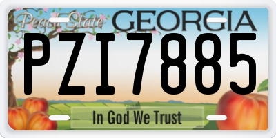 GA license plate PZI7885