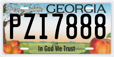 GA license plate PZI7888