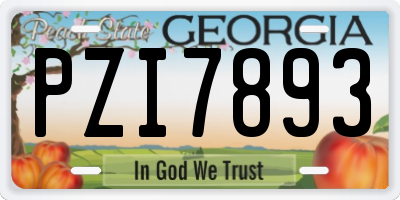 GA license plate PZI7893
