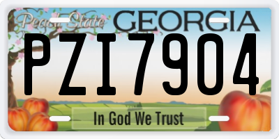 GA license plate PZI7904