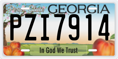 GA license plate PZI7914