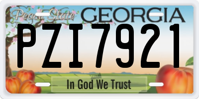 GA license plate PZI7921