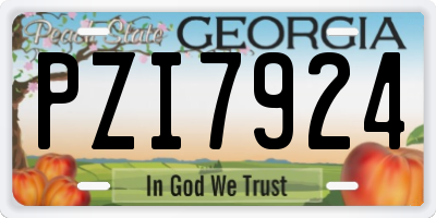 GA license plate PZI7924