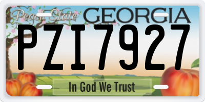 GA license plate PZI7927