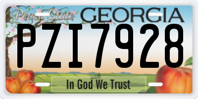 GA license plate PZI7928