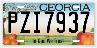 GA license plate PZI7937