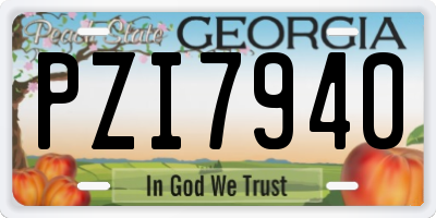 GA license plate PZI7940