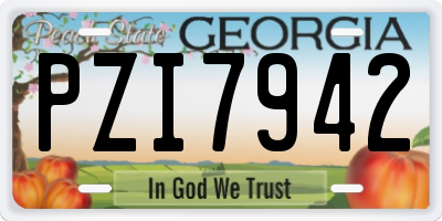 GA license plate PZI7942