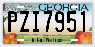 GA license plate PZI7951