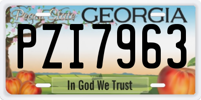 GA license plate PZI7963