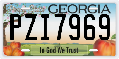 GA license plate PZI7969