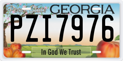 GA license plate PZI7976