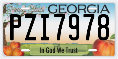GA license plate PZI7978