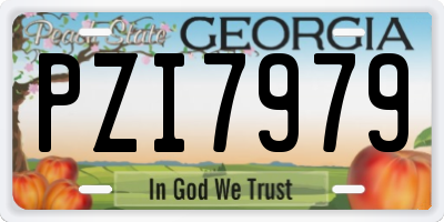GA license plate PZI7979
