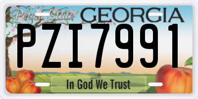 GA license plate PZI7991