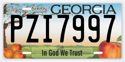 GA license plate PZI7997