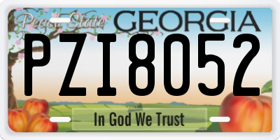 GA license plate PZI8052
