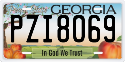 GA license plate PZI8069