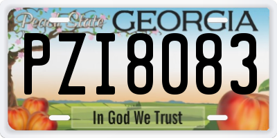 GA license plate PZI8083