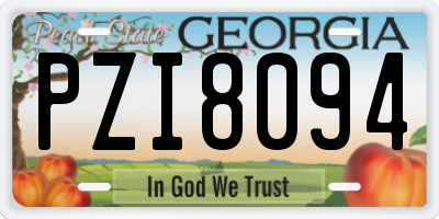 GA license plate PZI8094