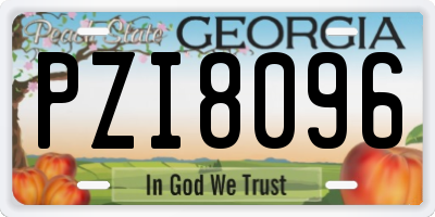 GA license plate PZI8096