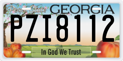 GA license plate PZI8112