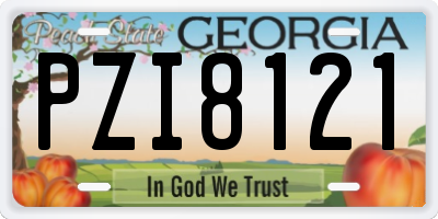 GA license plate PZI8121