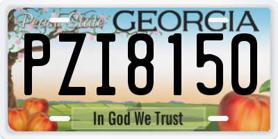 GA license plate PZI8150